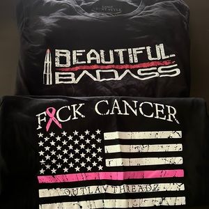 Grunt style Beautiful Badass and F Cancer shirts